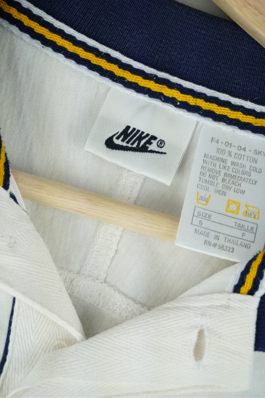 90s Nike Supremecourt Polo White Blue S/M