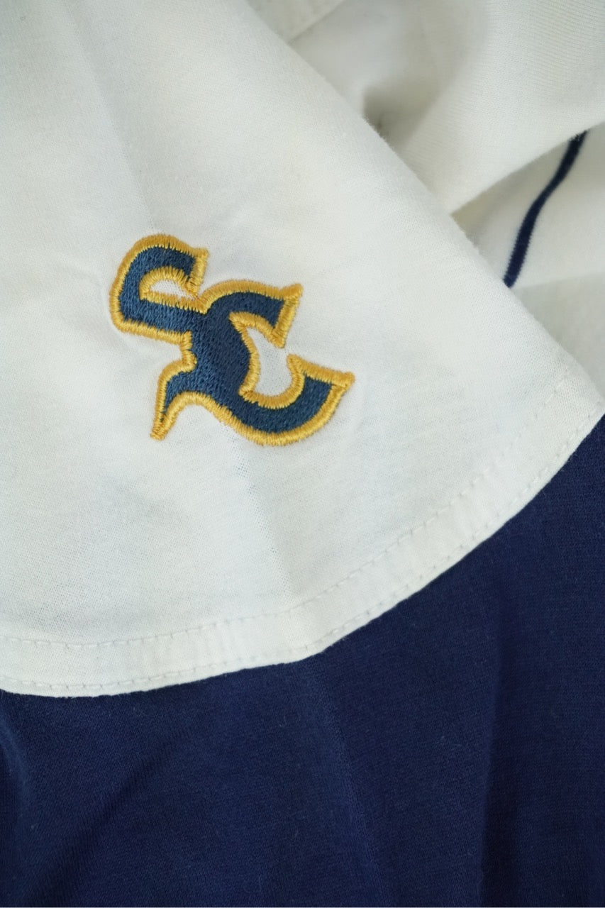 90s Nike Supremecourt Polo White Blue S/M