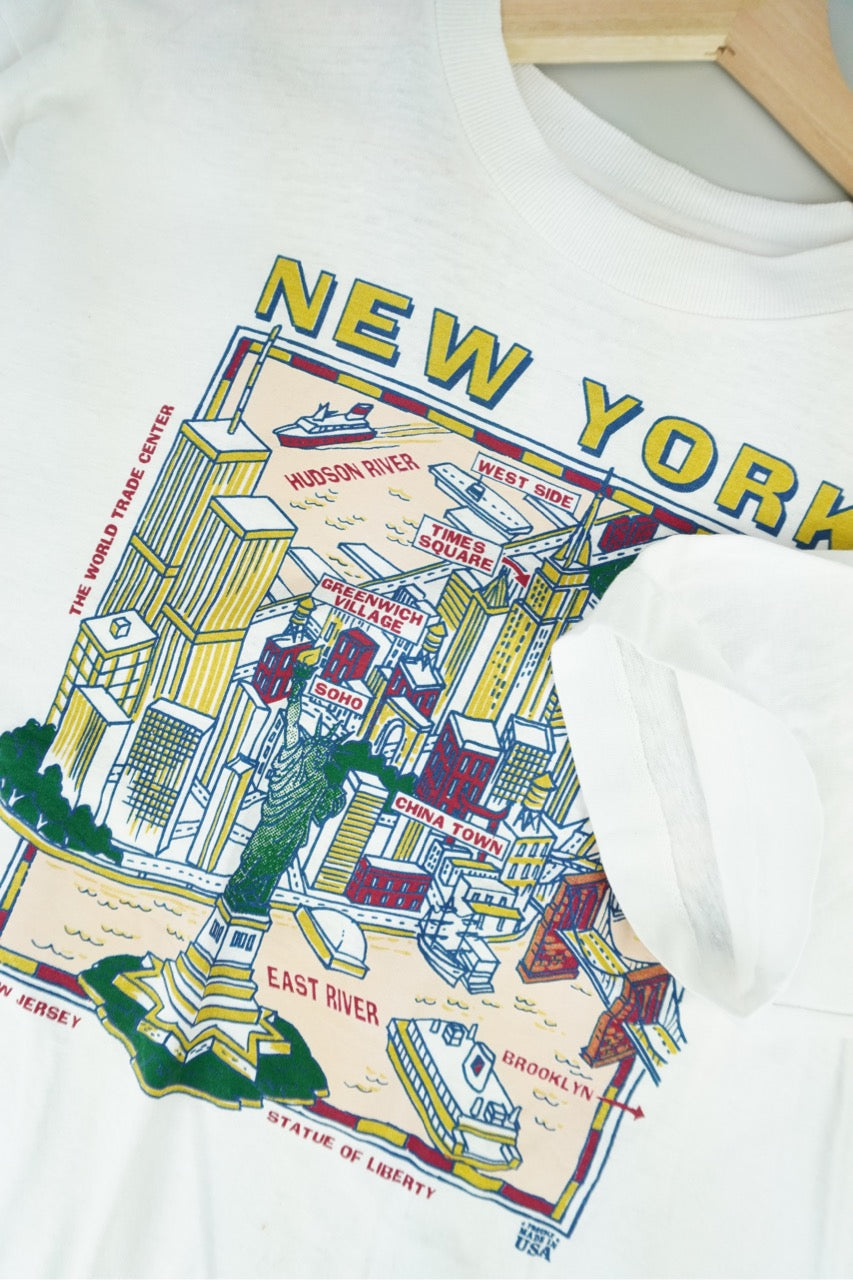 90s Unbranded New York Tourist T-Shirt White L