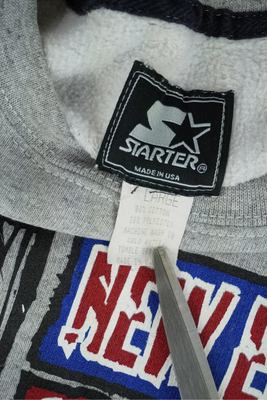 90s Starter New England Patriots NFL Sweatshirt Grey M