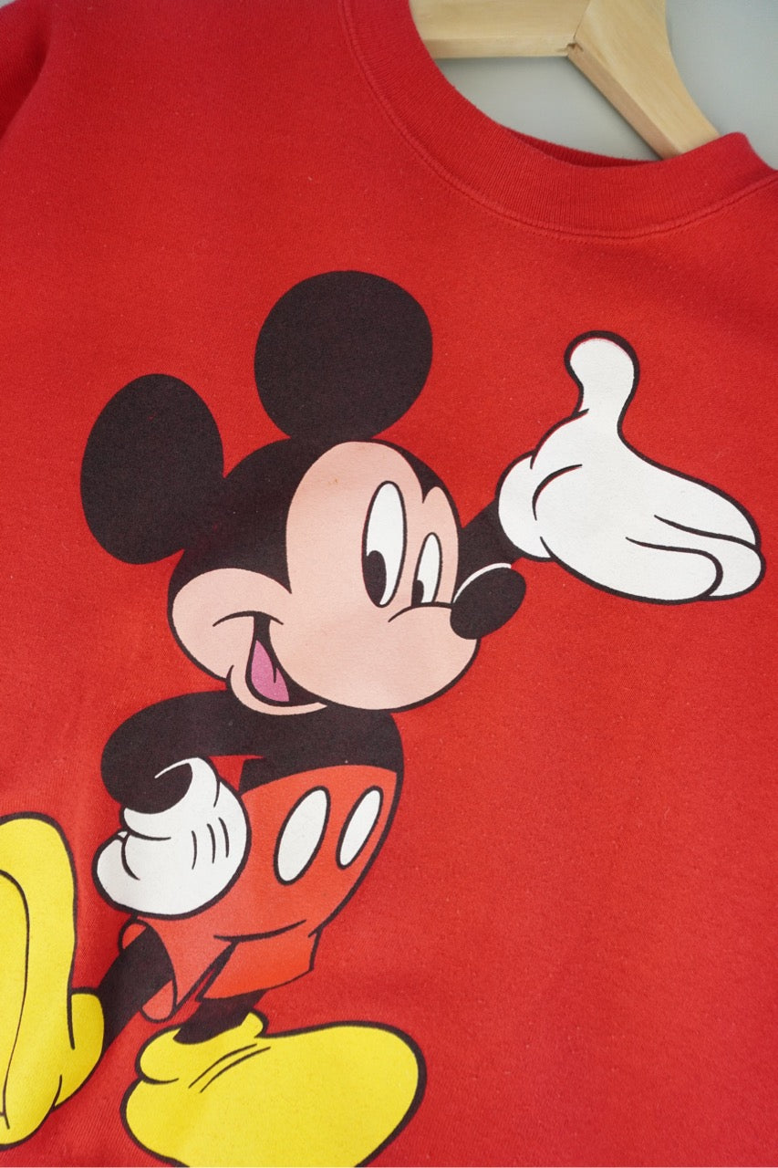 90s Mickey Mouse Sweatshirt Red M