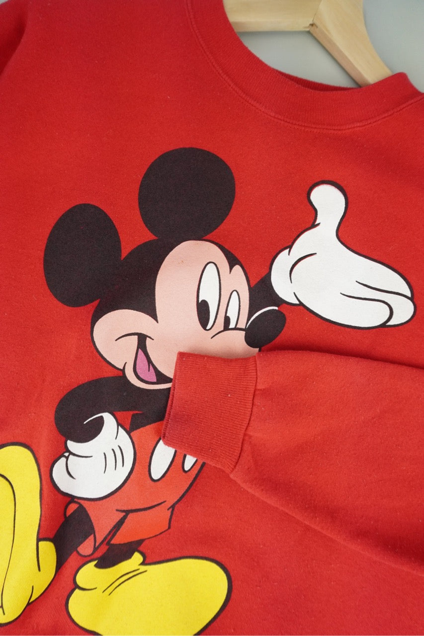 90s Mickey Mouse Sweatshirt Red M