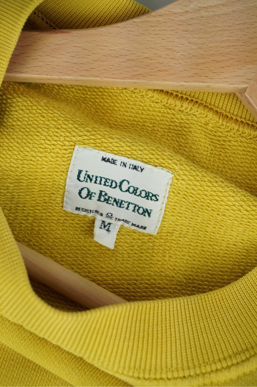 80s United Colors of Benetton Sweatshirt Yellow M