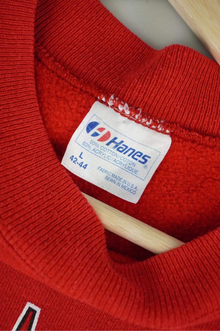 90s Hanes Arkansas Razorbacks NCAA Sweatshirt Red M