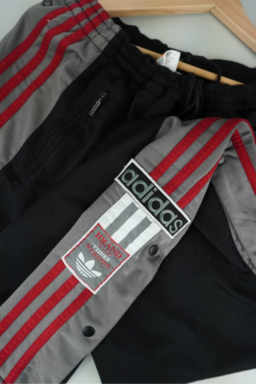 90s Adidas Trackpant Black Red L