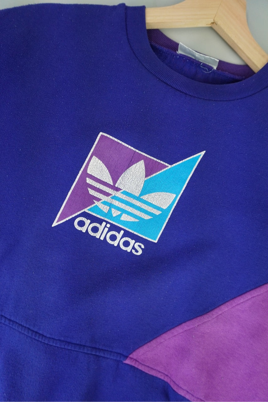 90s Adidas Sweatshirt Blue Purple M