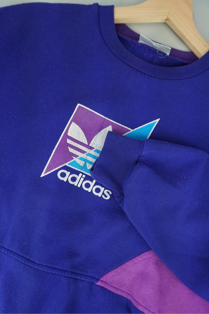 90s Adidas Sweatshirt Blue Purple M