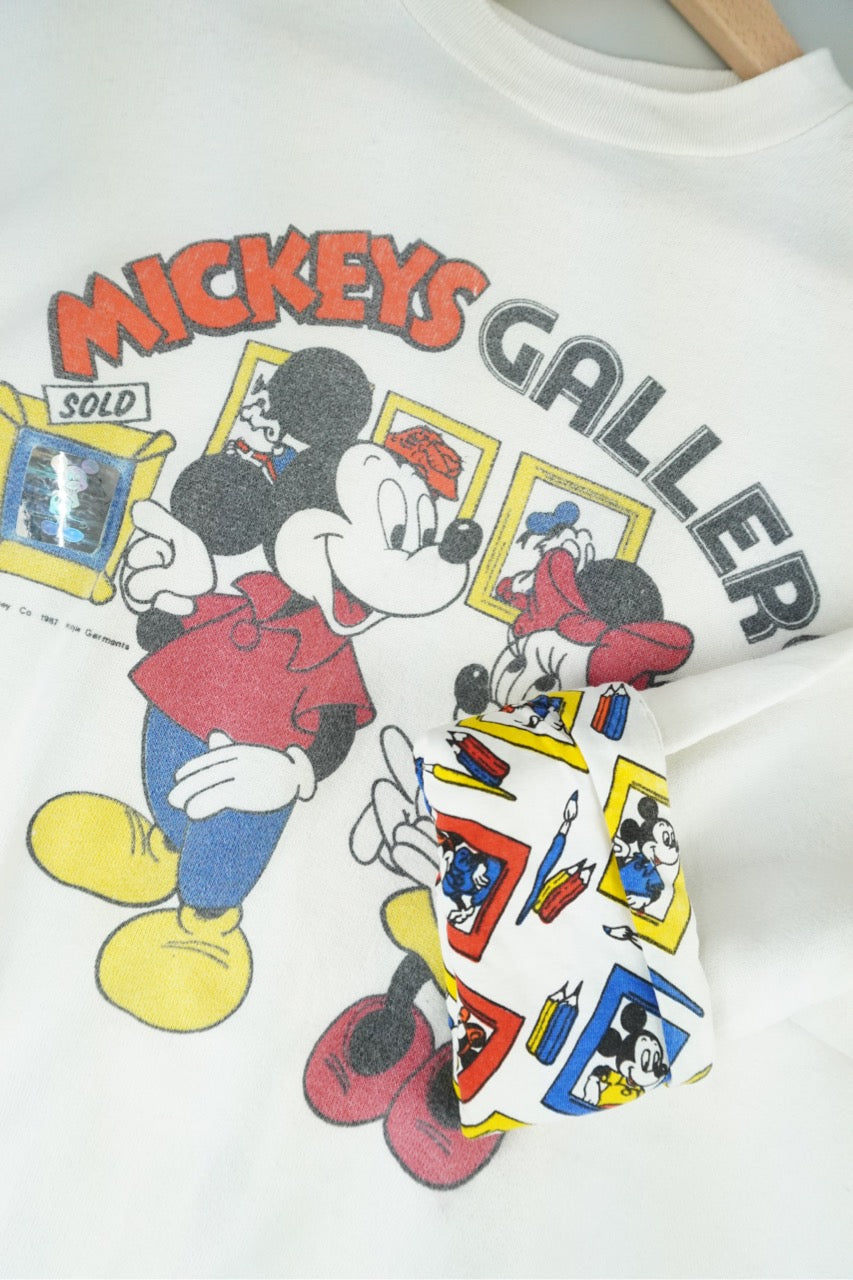 80s Mickey Mouse Sweatshirt White M