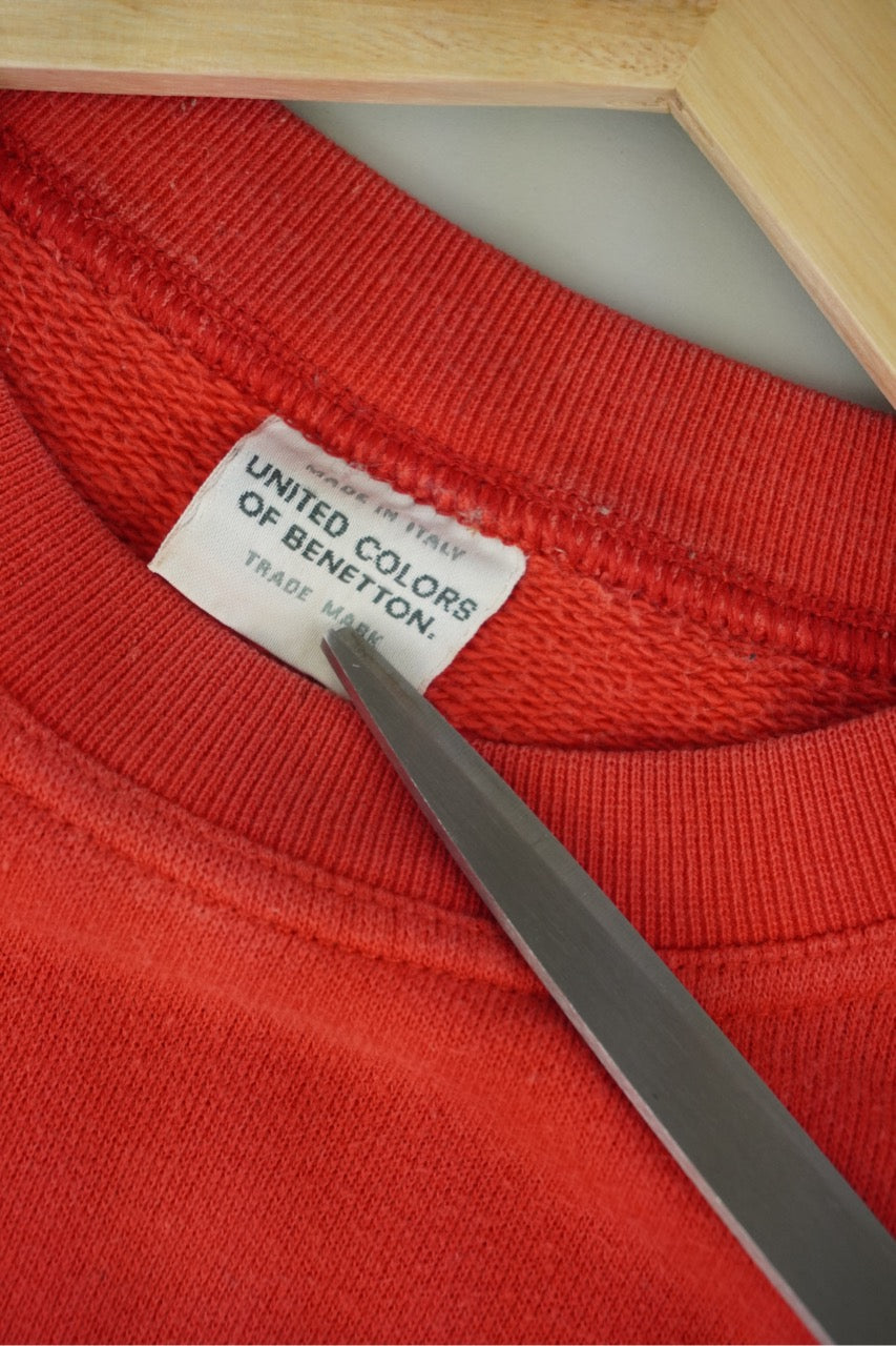 90s Bennetton Sweatshirt Orange S/M