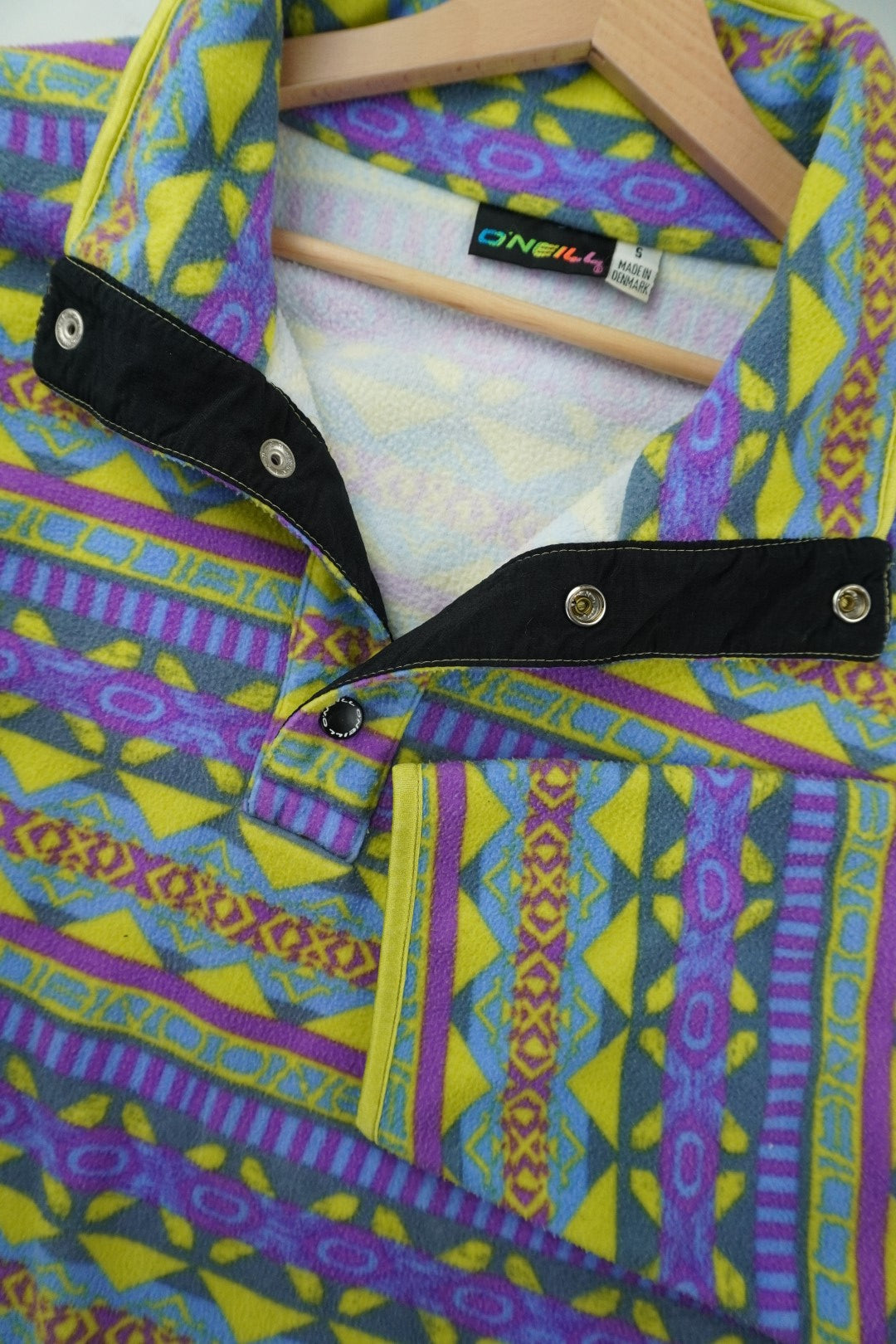 90s O'Neill Fleece Yellow Purple M/L