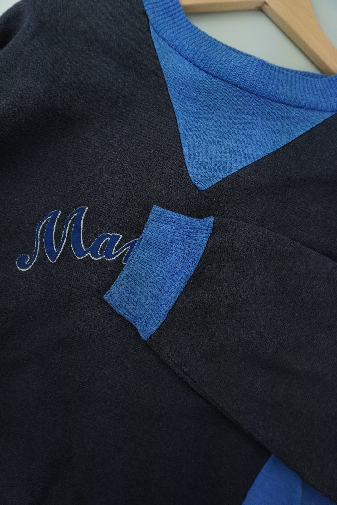 80s Unbranded Sweatshirt Grey Blue S/M