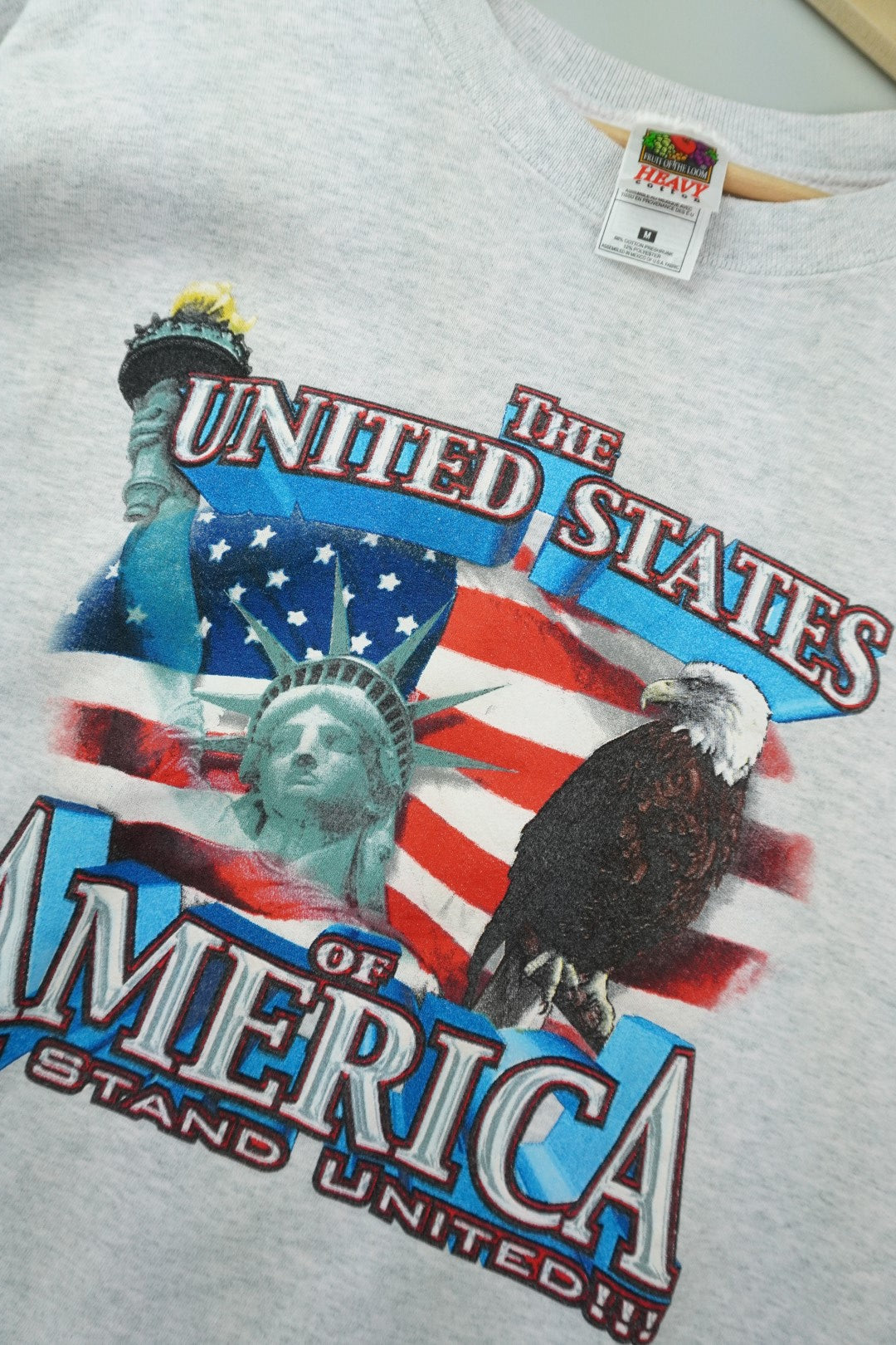 90s Fruti of the Loom America Sweatshirt Grey M/L