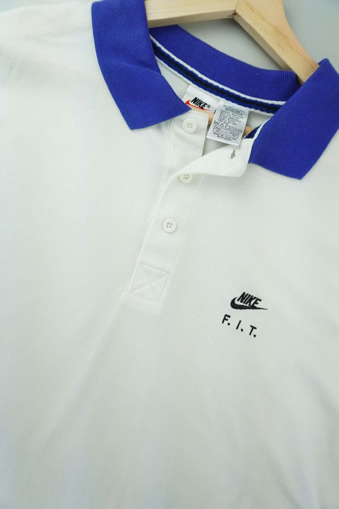 90s Nike Supreme Court F.I.T. Polo White Blue L