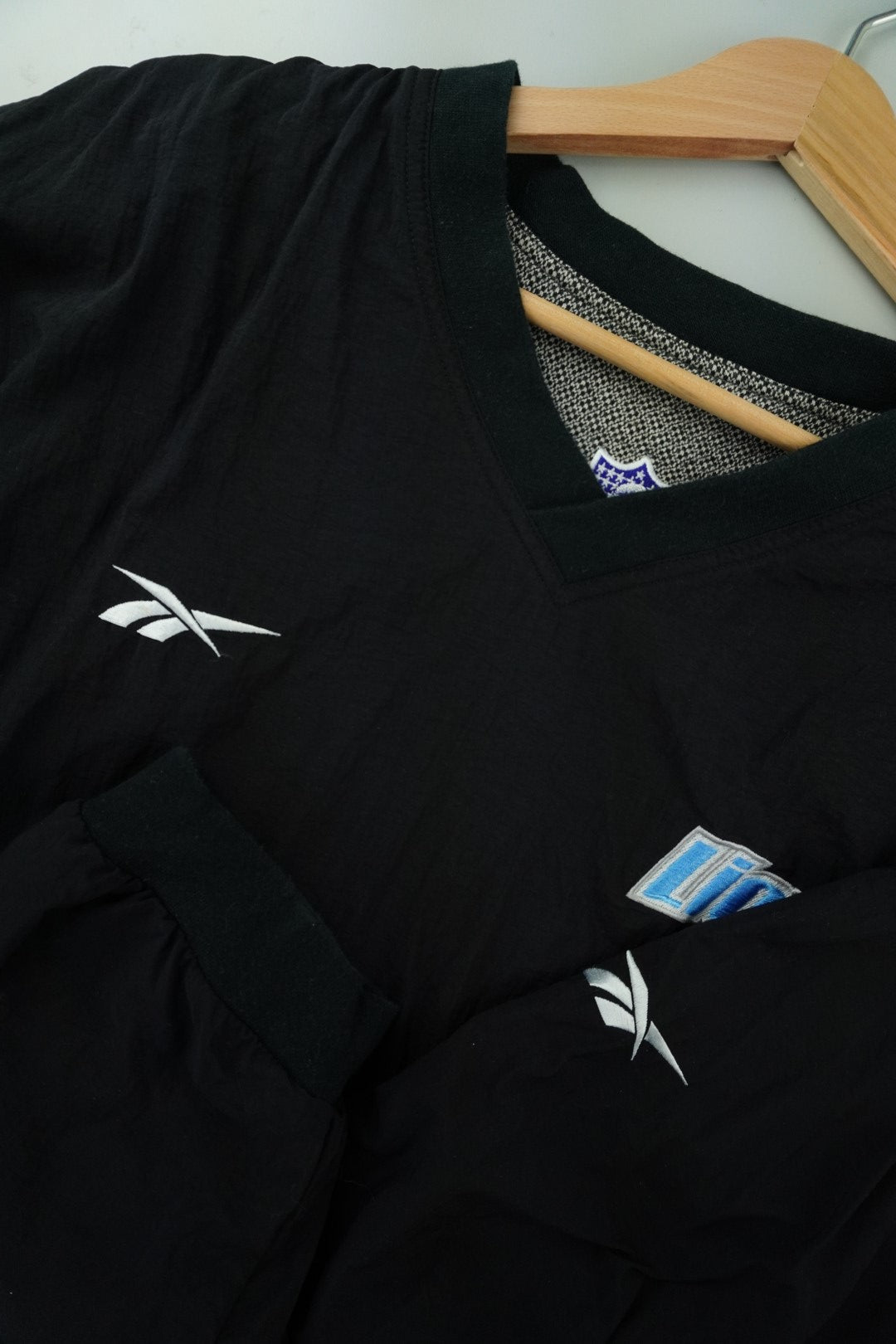 00s Reebok Detroit Lions NFL Pullover Black Grey XL