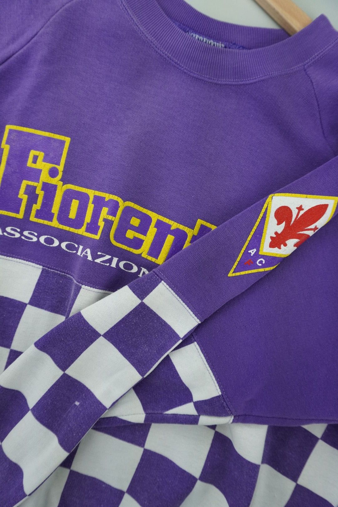 90s AC Fiorentina Football Serie A Sweatshirt Purple S/M
