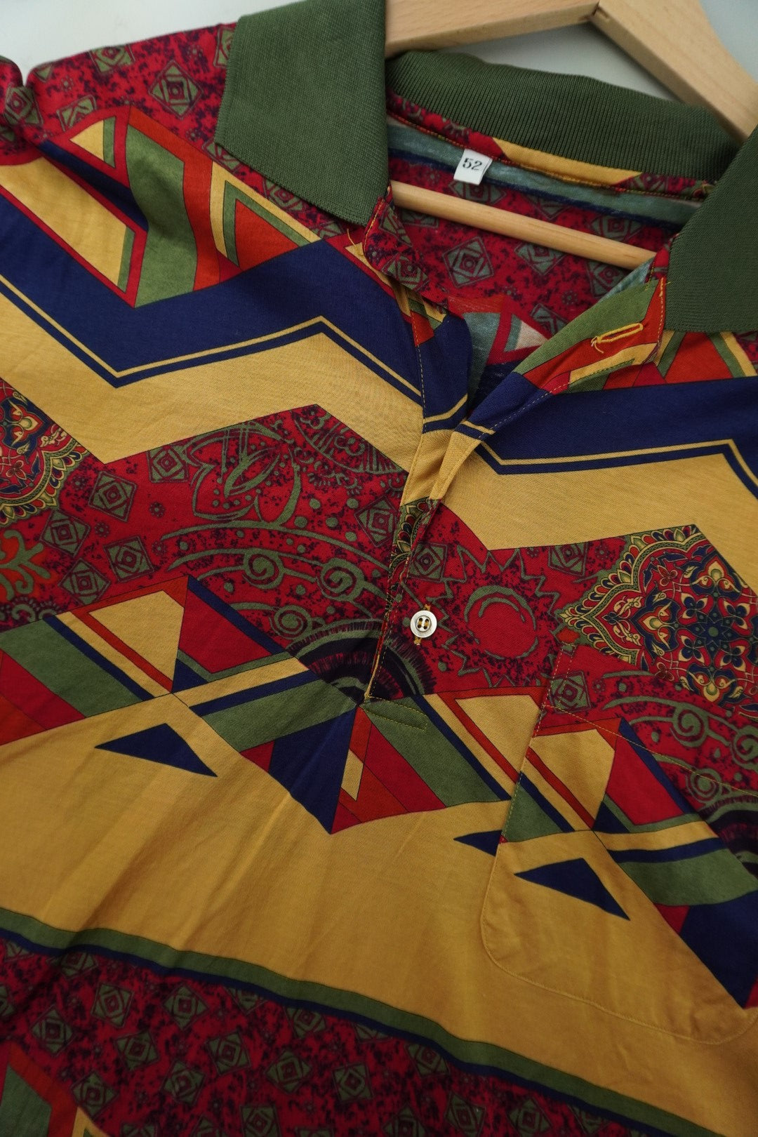 90s Unbranded Crazy Polo Yellow L