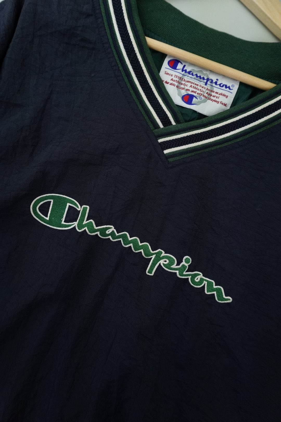 90s Champion Pullover Navy Green XXL