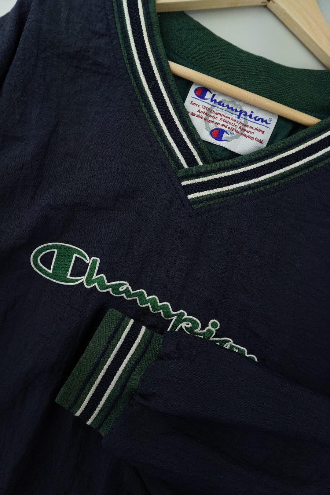 90s Champion Pullover Navy Green XXL