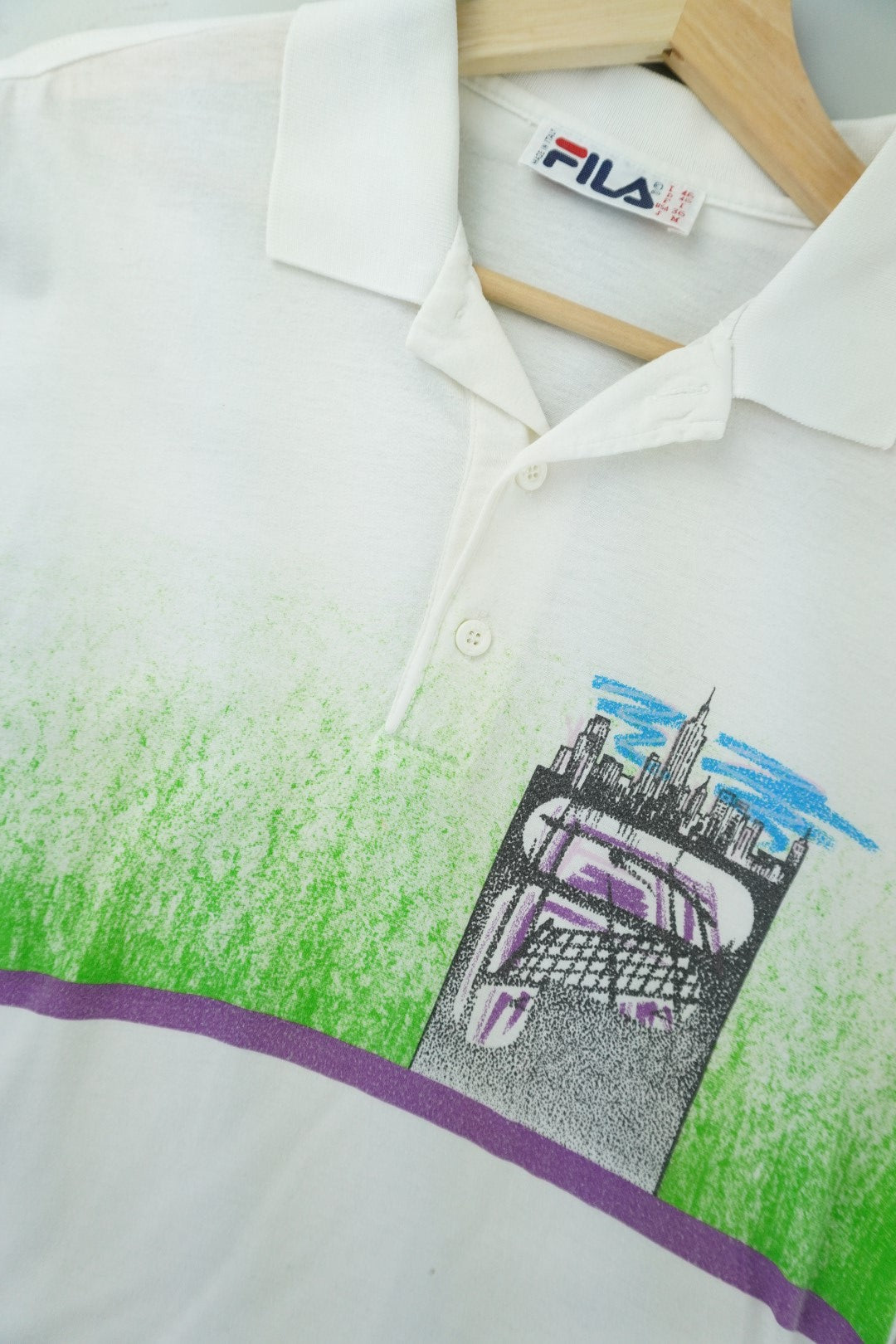 90s Fila New York City Polo White M