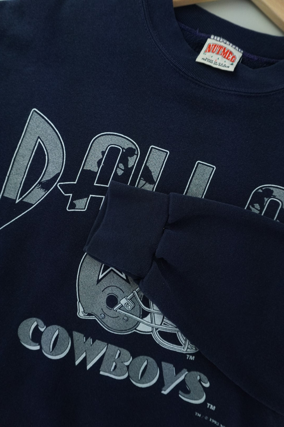 90s Nutmeg Mills Dallas Cowboys NFL Sweatshirt Navy L