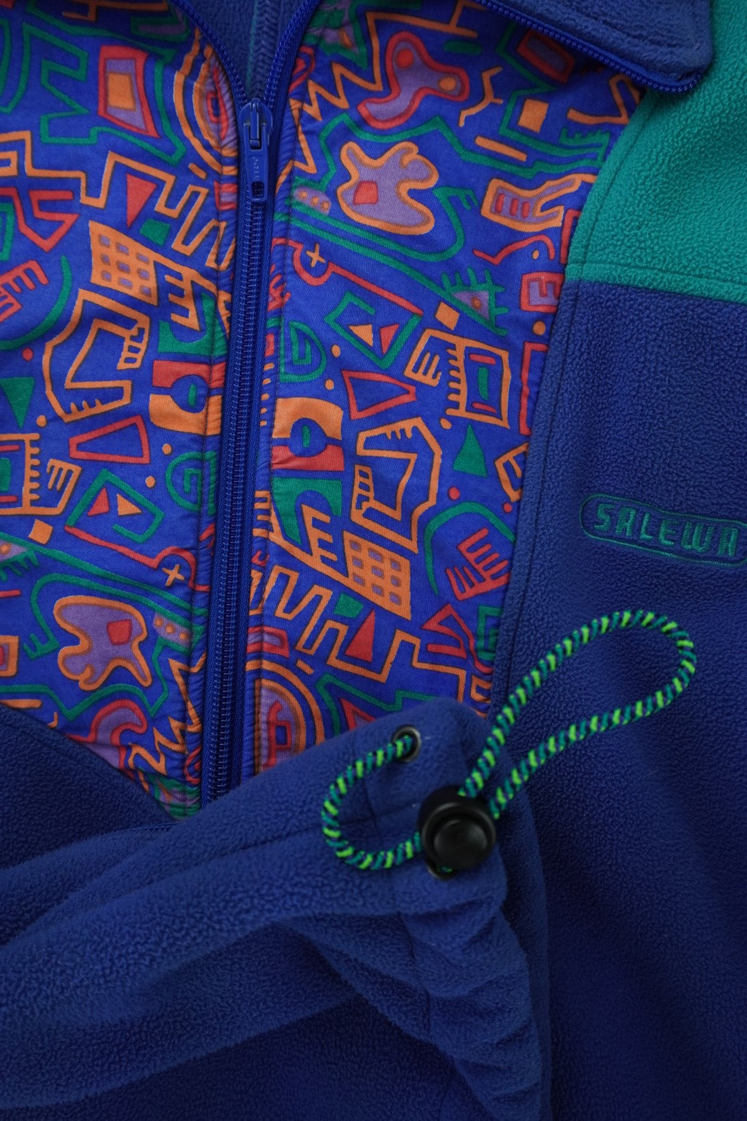 90s Salewa Fleece Goretex Jacket Blue Green XXL