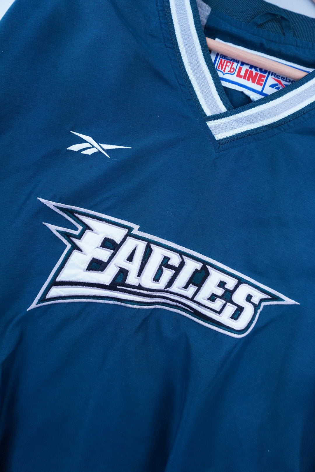 90s Reebok Philadelpia Eagles NFL Pullover Green L