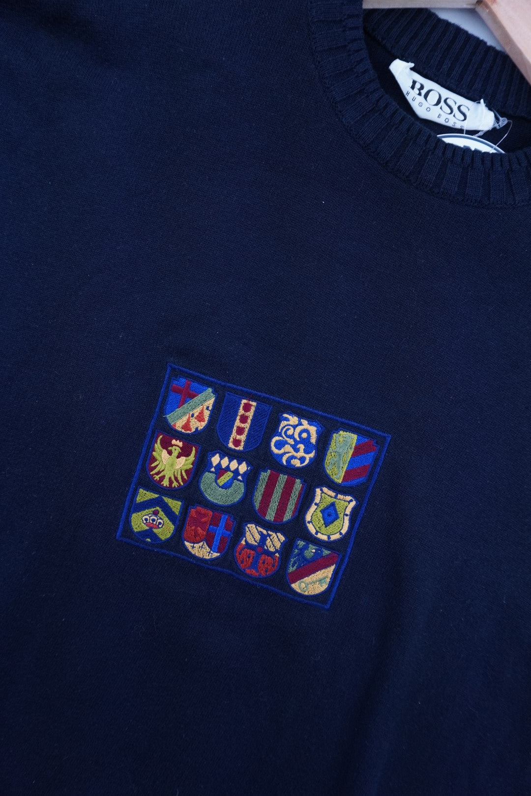 80s Hugo Boss Sweater Navy L