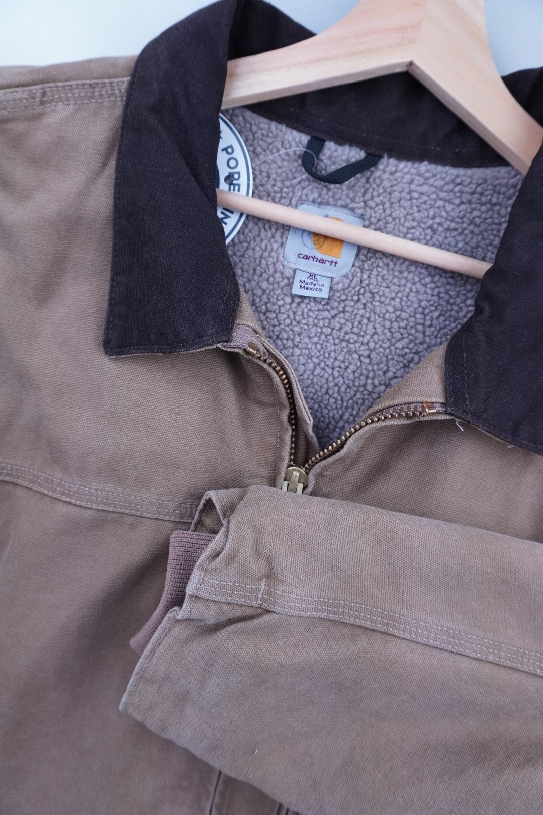 00s Carhartt Sherpa Jacket Beige XL