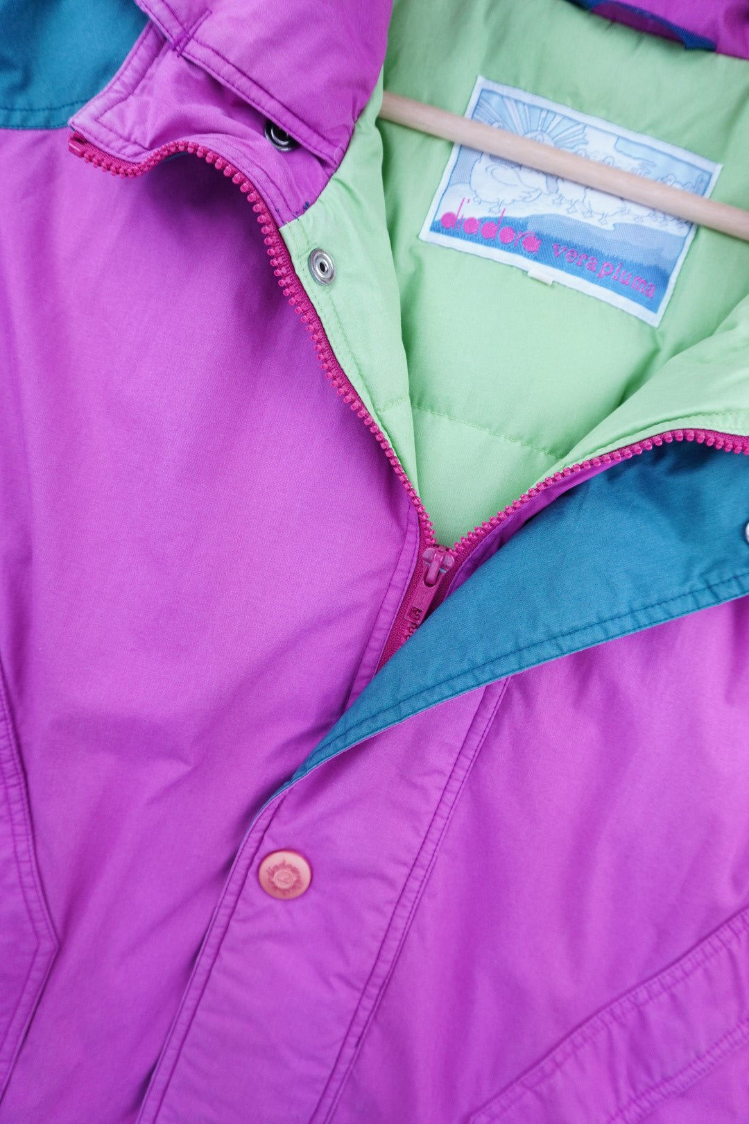90s Diadora Down & Ski Jacket Pink L
