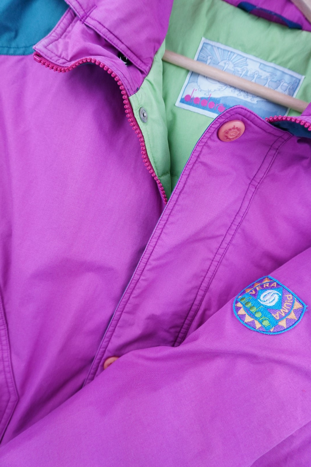 90s Diadora Down & Ski Jacket Pink L