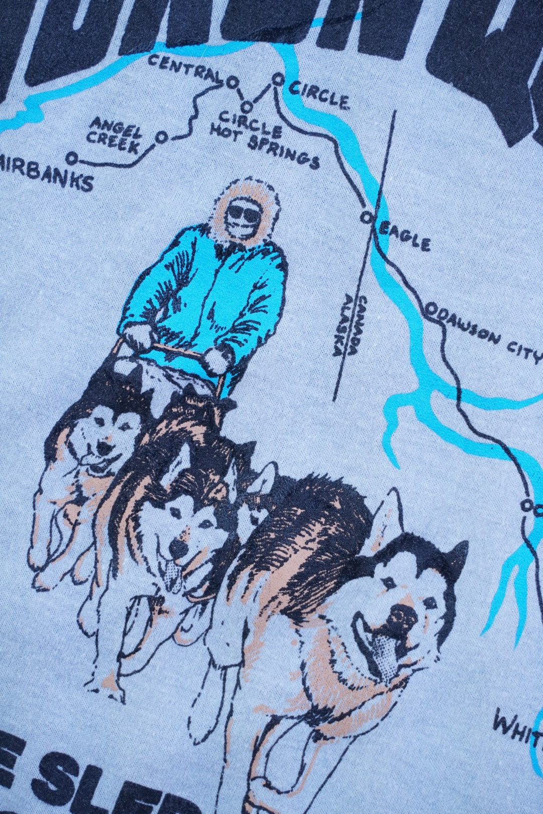 80s Teejays HEF-T Yukon Quest T-Shirt Grey M