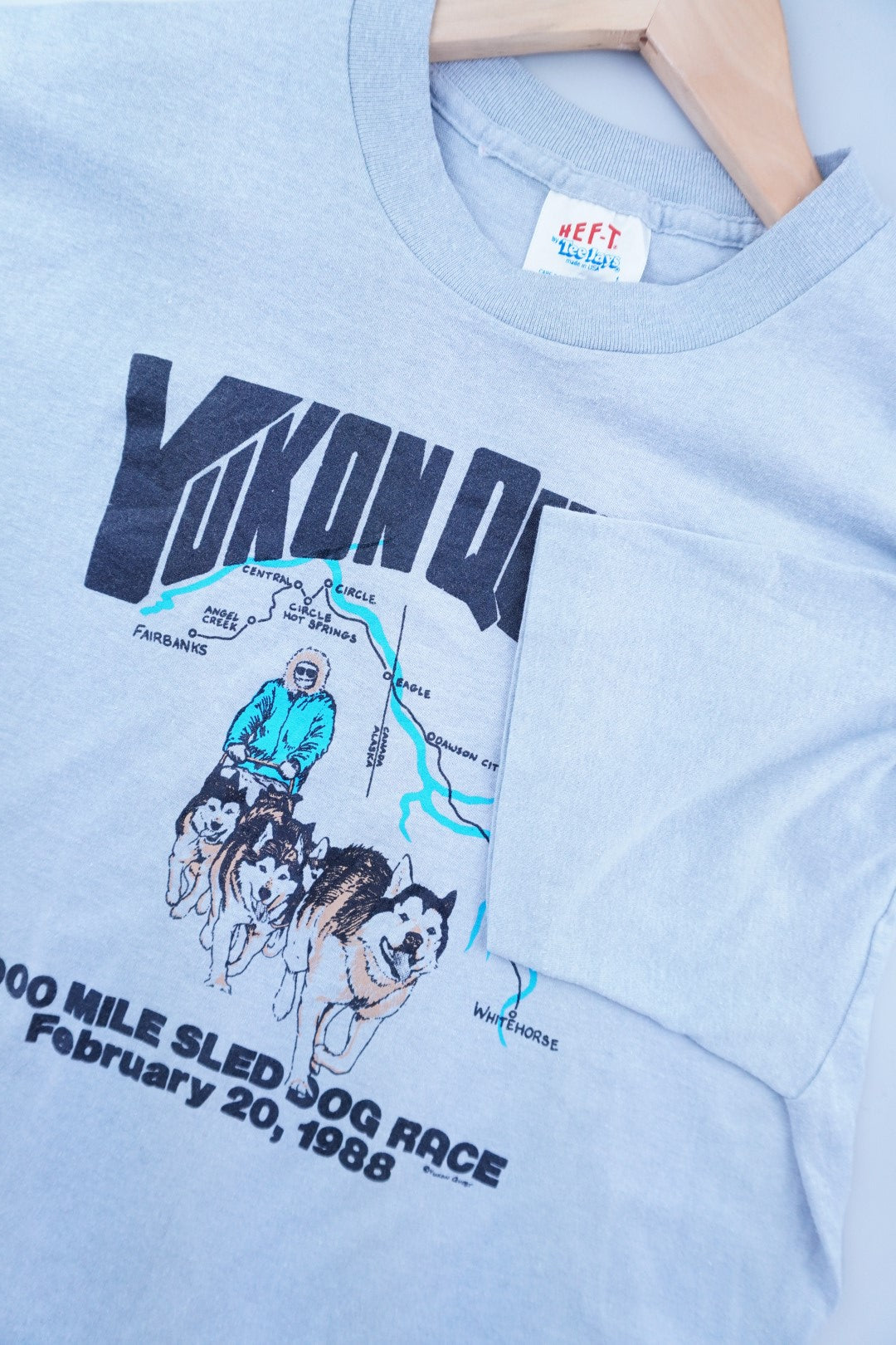 80s Teejays HEF-T Yukon Quest T-Shirt Grey M