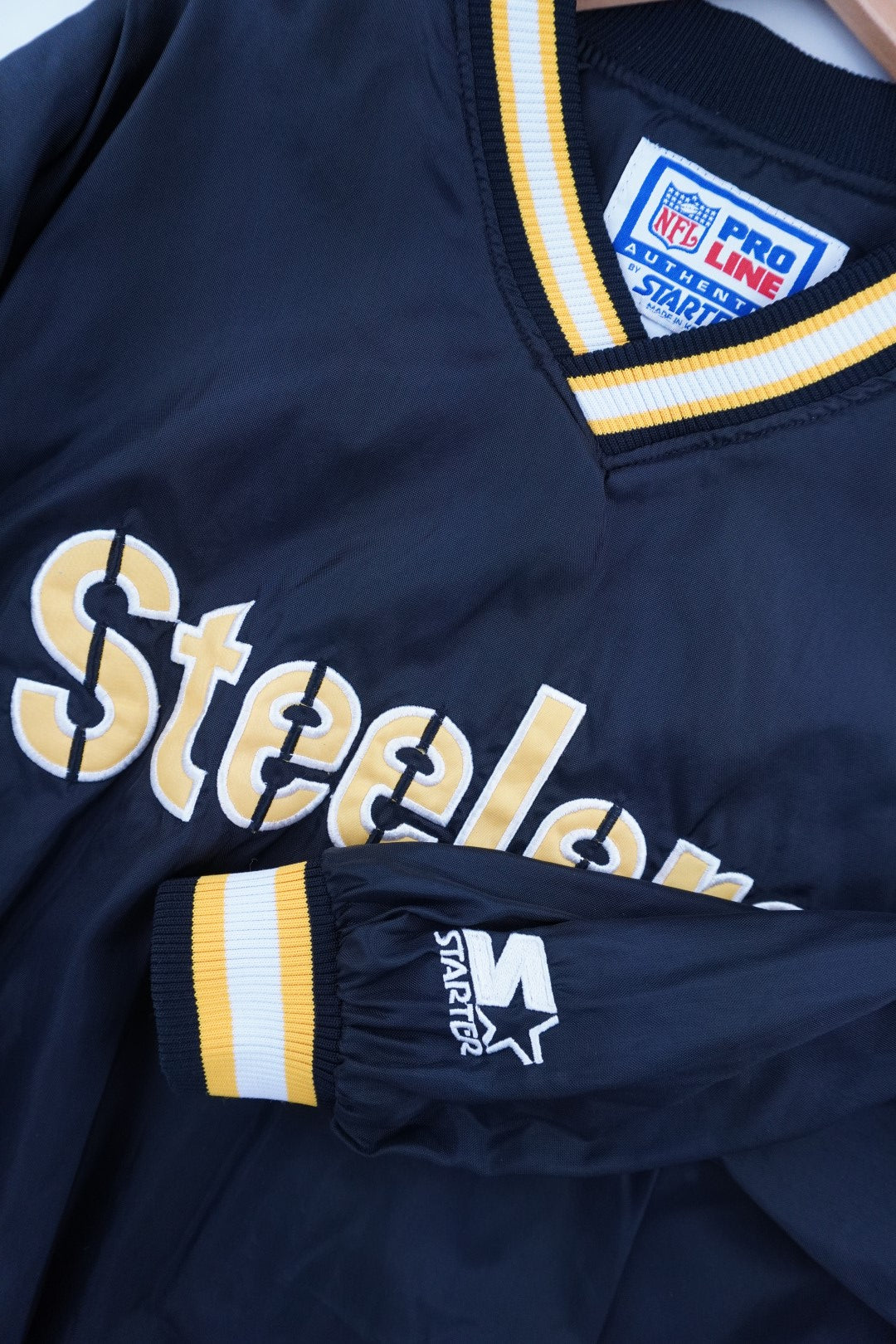 90s Starter Pittsburgh Steelers NFL Pullover Black XL