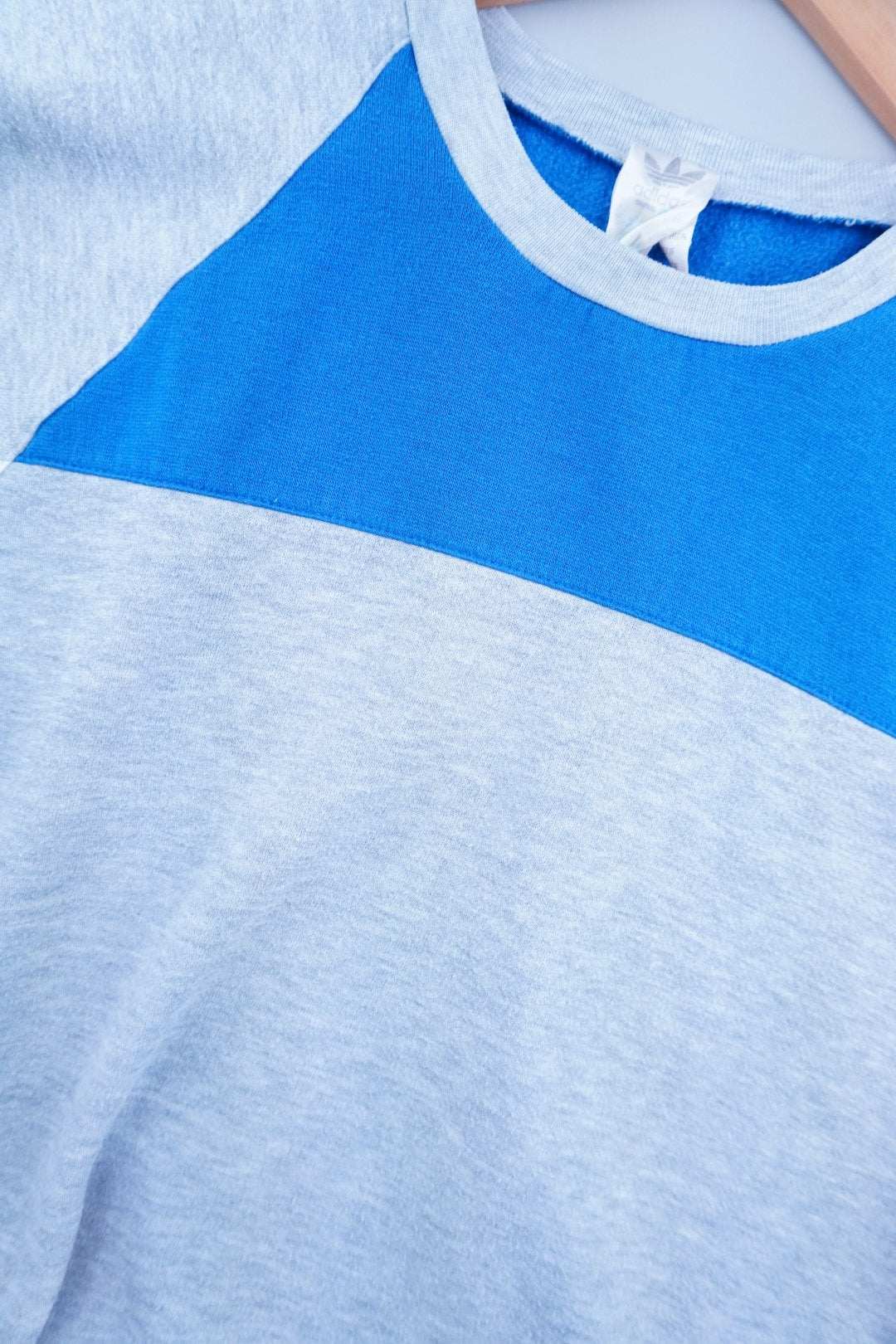 90s Adidas Sweatshirt Grey Blue M