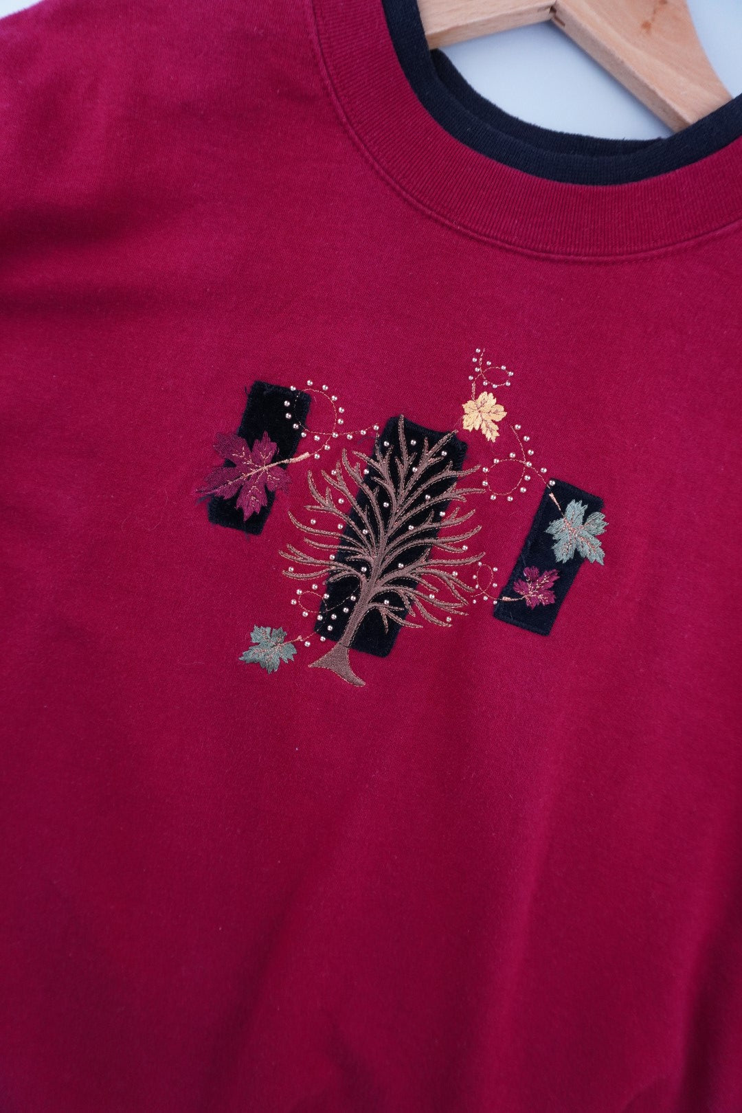 90s Unbranded Double Neck Sweatshirt Red L