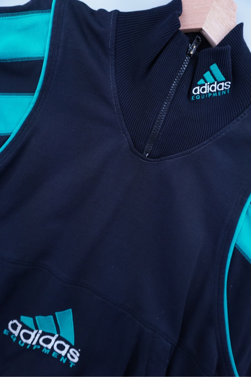 90s Adidas Equipment Sweatshirt Black Green M