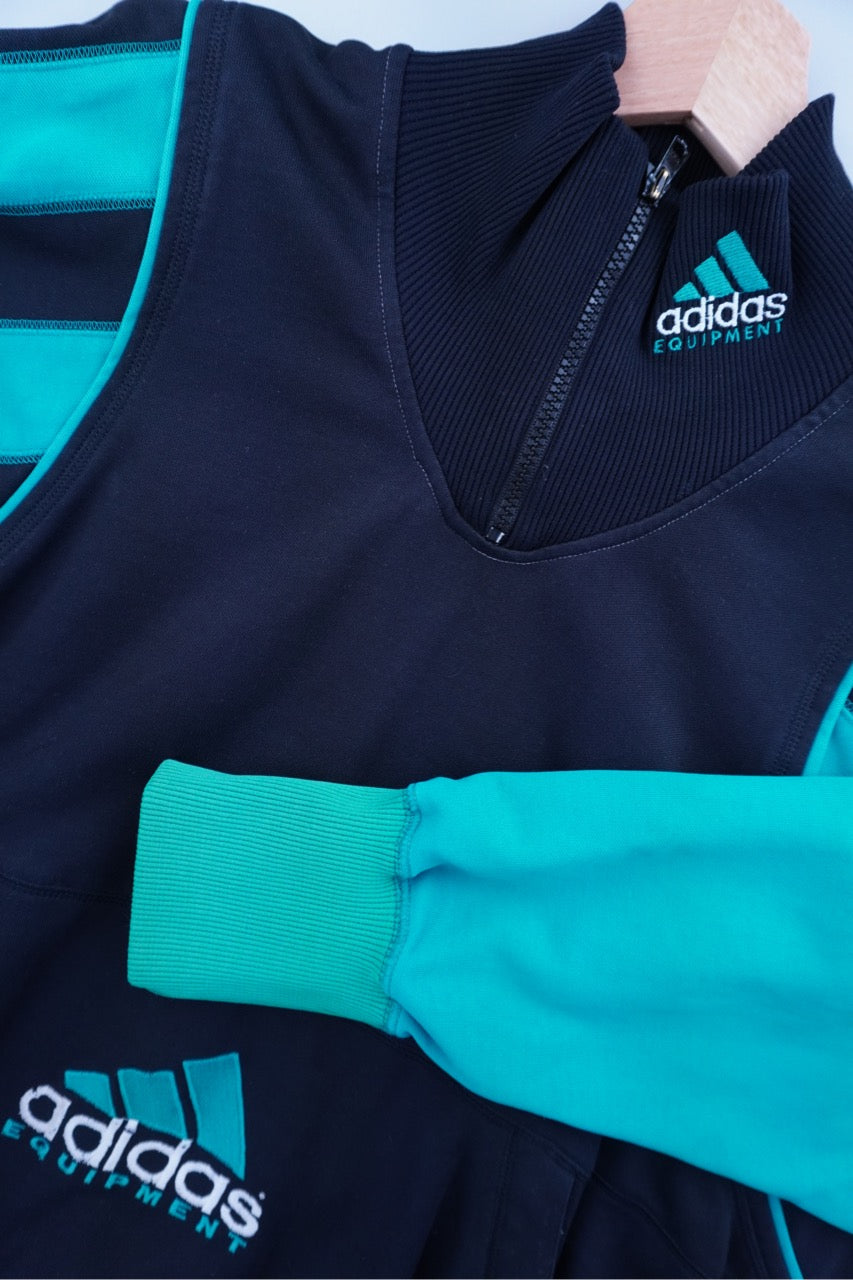 90s Adidas Equipment Sweatshirt Black Green M