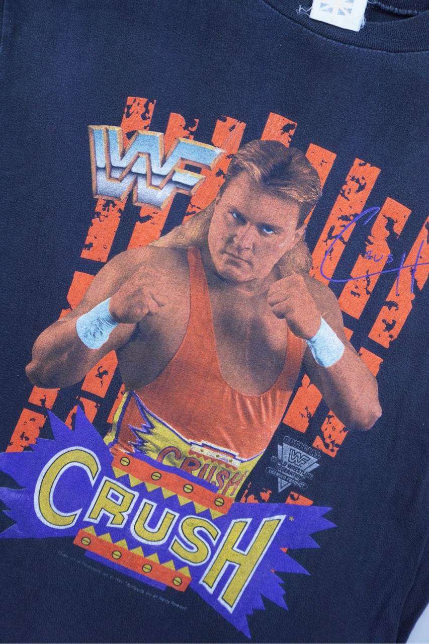 90s WWF 1992 Crush Wrestling T-Shirt Black M