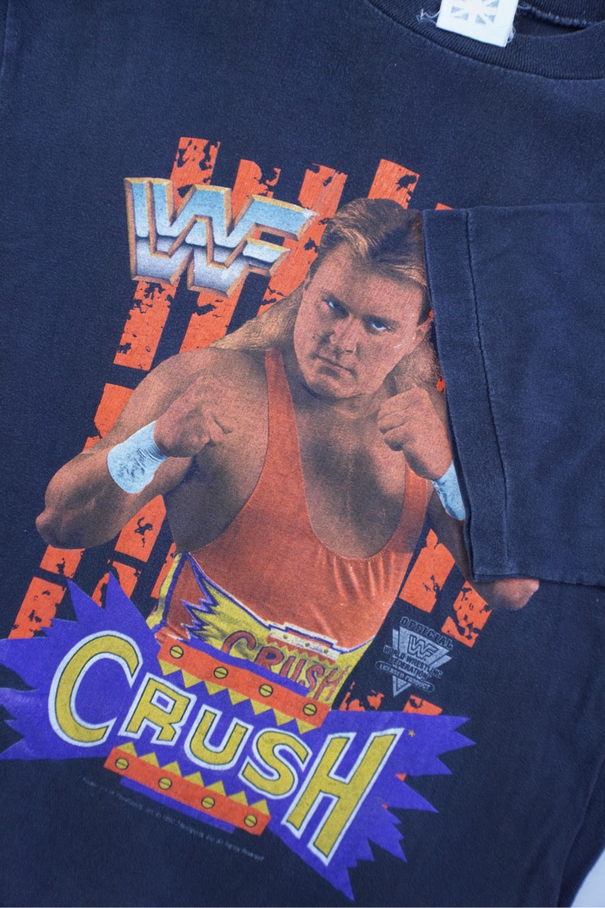 90s WWF 1992 Crush Wrestling T-Shirt Black M