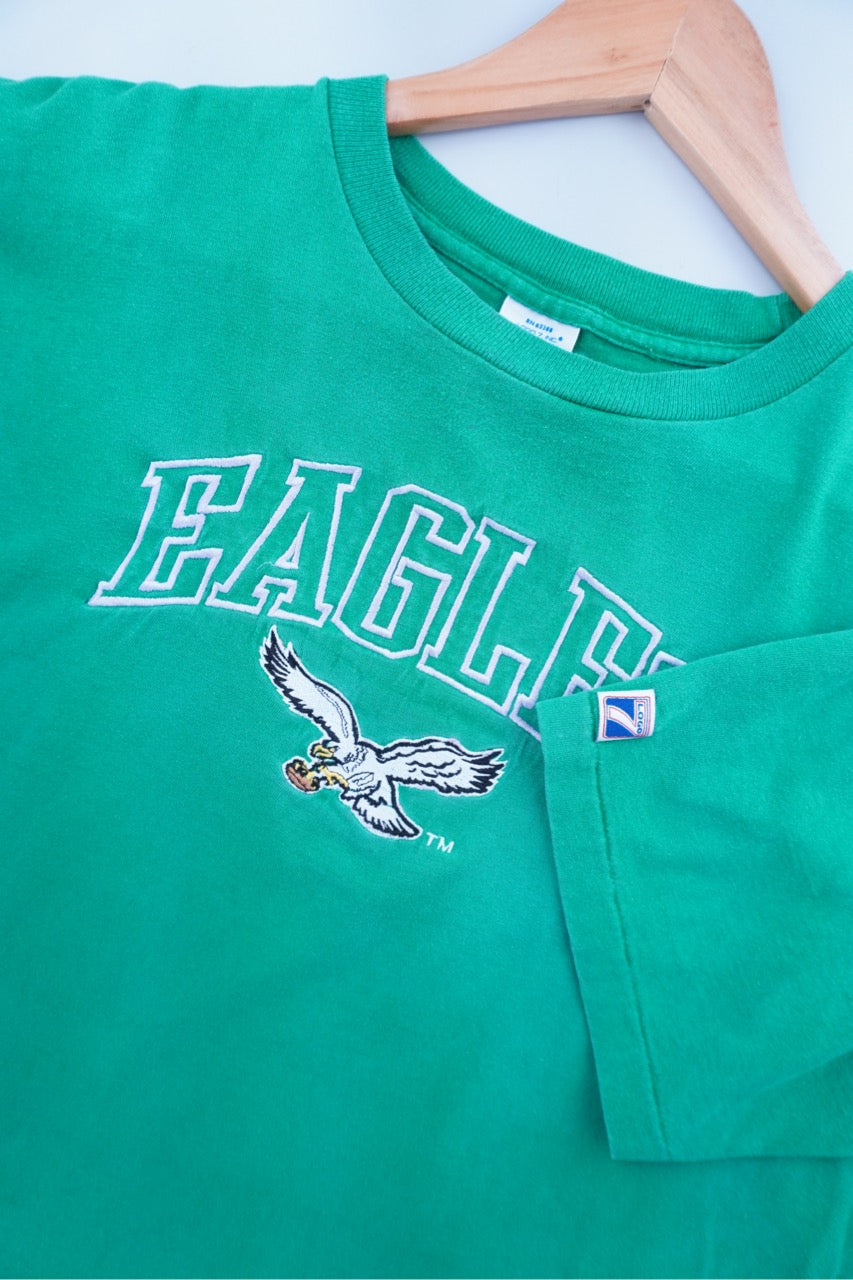 90s Logo7 Philadelphia Eagles NFL T-Shirt Green L