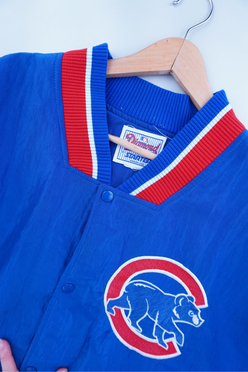 90s Starter Chicago Cubs MLB Jacket Blue L