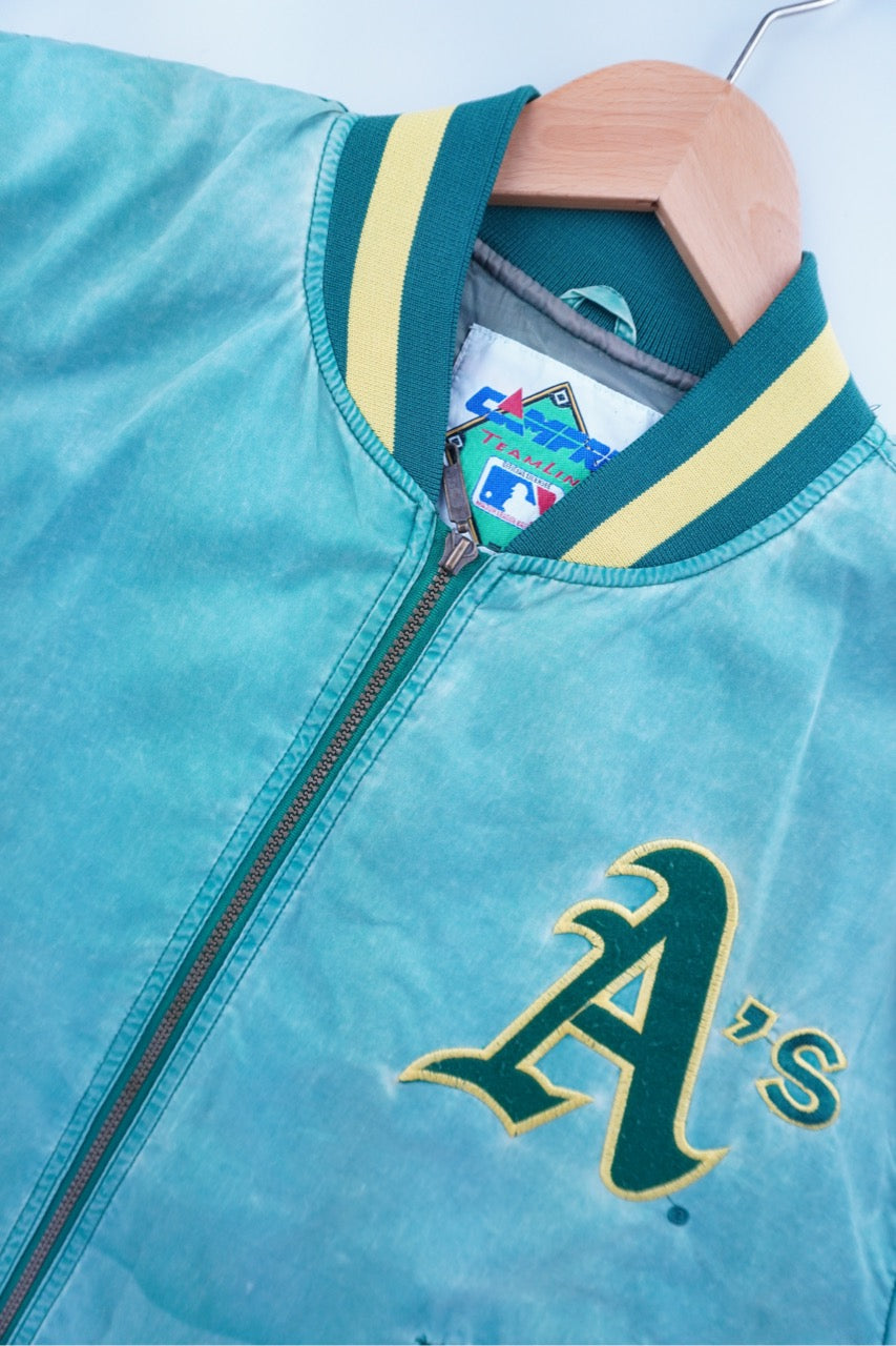 90s Campri Teamline Oakland Athletics Jacket Green  M/L