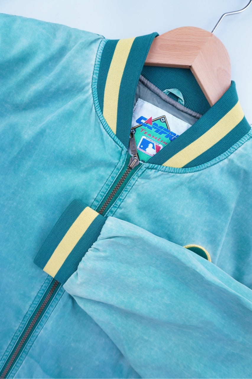 90s Campri Teamline Oakland Athletics Jacket Green  M/L