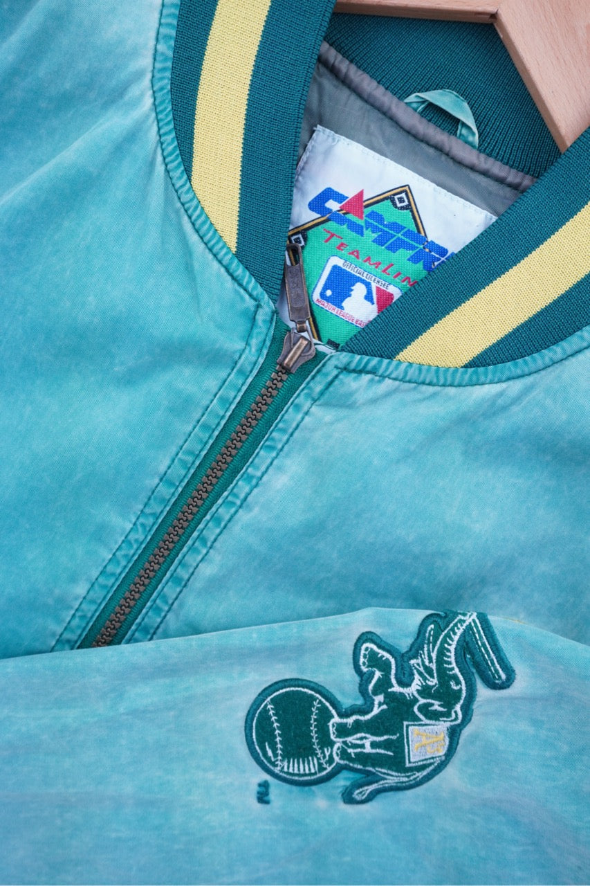 90s Campri Teamline Oakland Athletics Jacket Green  M/L