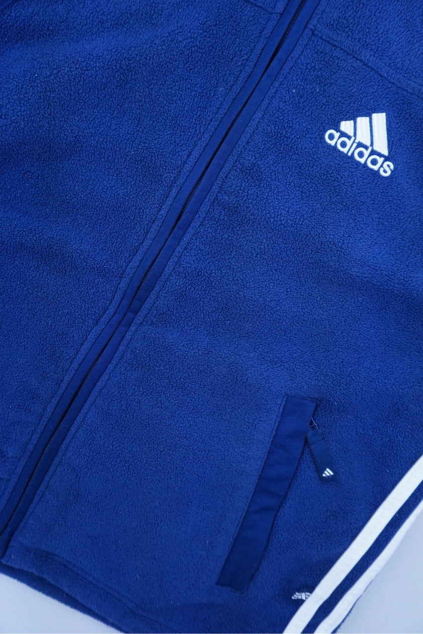 90s Adidas Fleece Vest Blue M