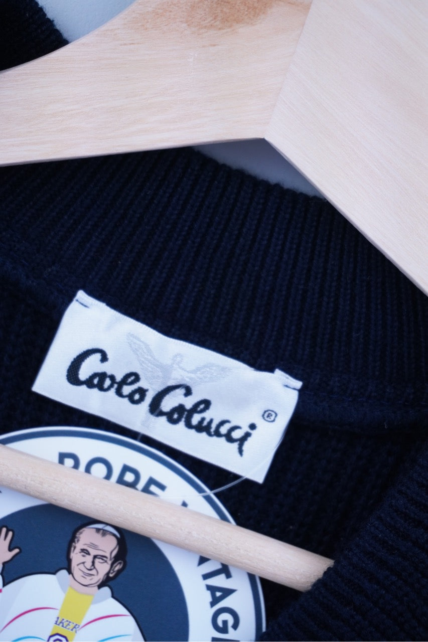 90s Carlo Colucci Sweater Vest Navy XL