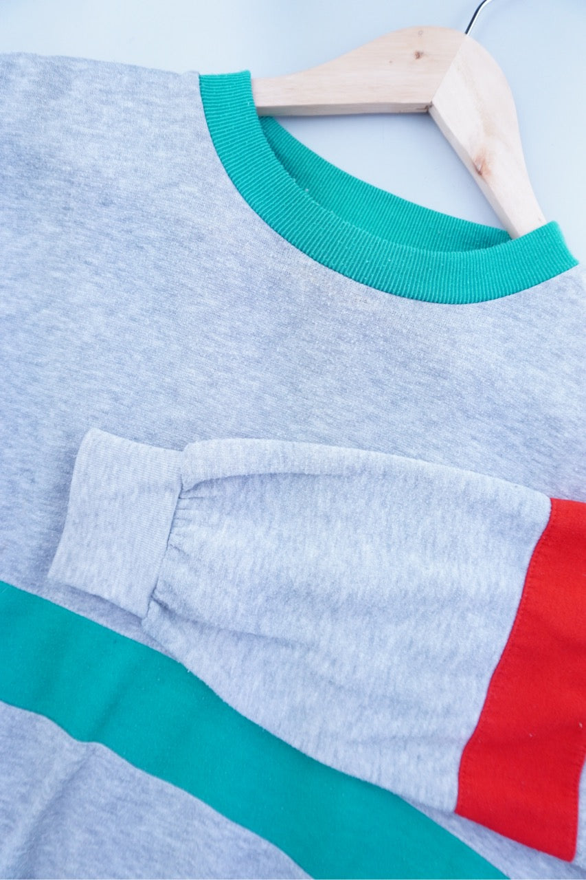 90s Adidas Sweatshirt Grey Green L