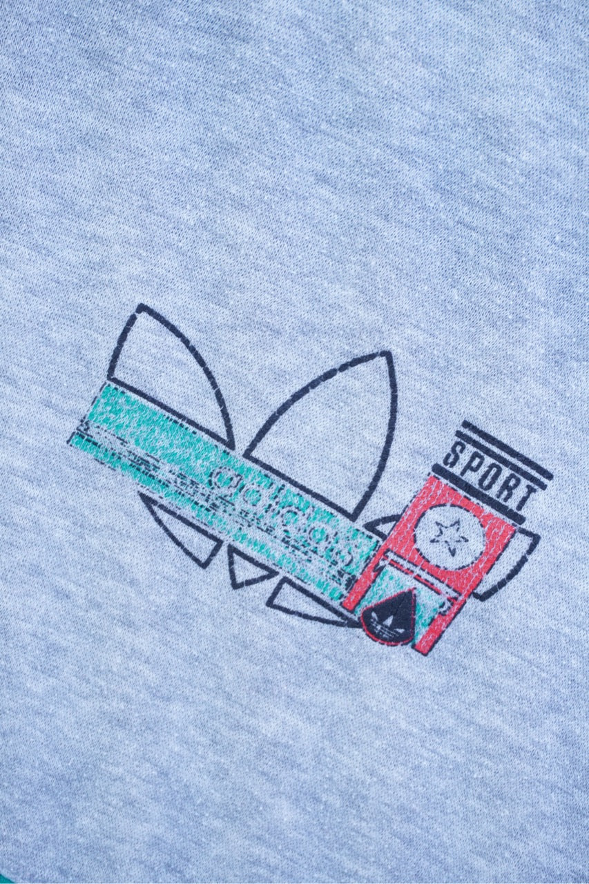 90s Adidas Sweatshirt Grey Green L