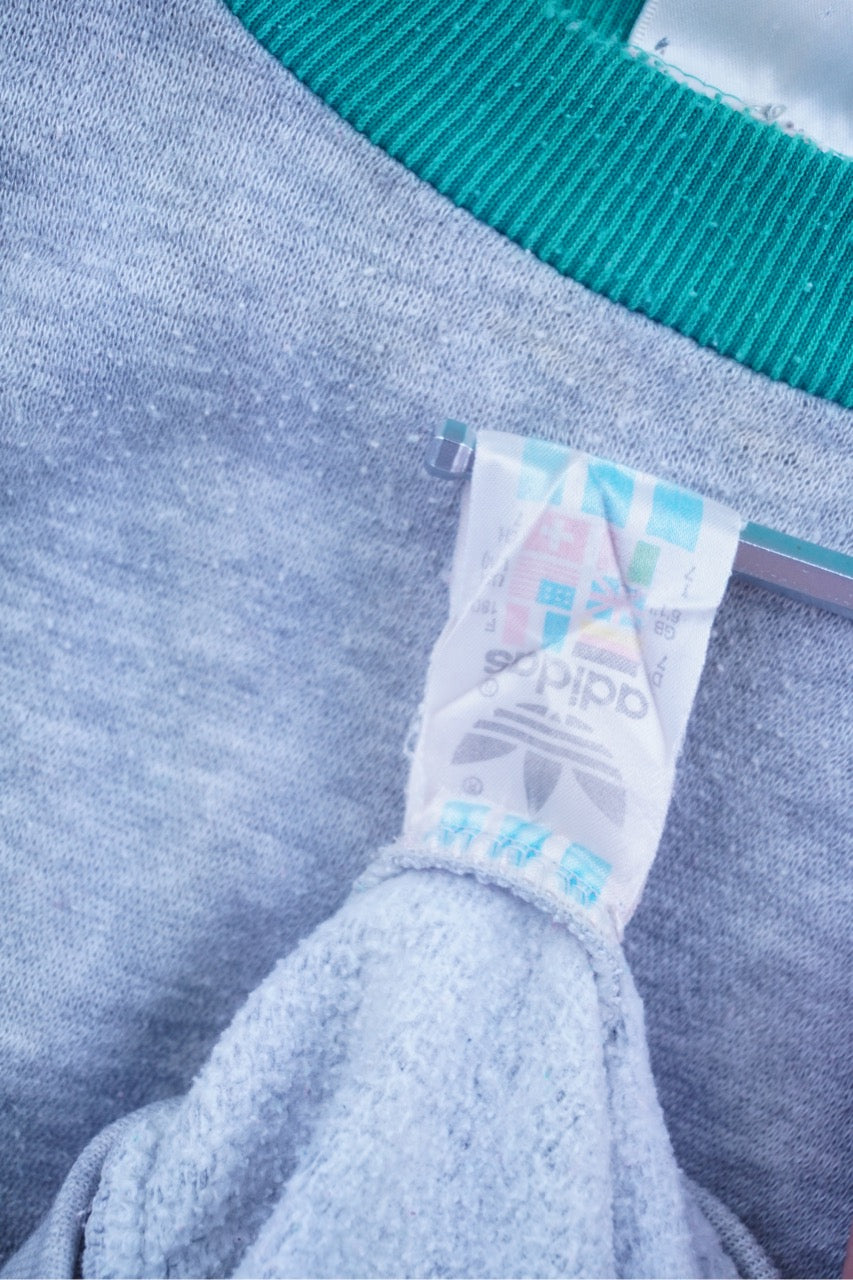 90s Adidas Sweatshirt Grey Green L