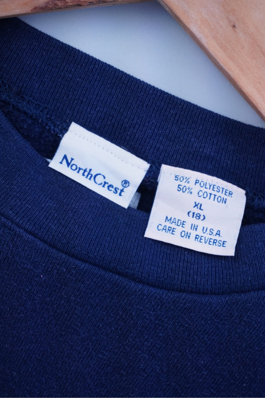 90s Northern Crest Christmas Sweatshirt Navy XL
